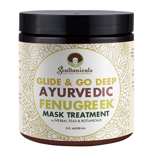 Soultanicals Glide & Go Ayurvedic Fenugreek Mask Treatment 8 oz - Jeweled Hair Lounge & Beauty Supply 