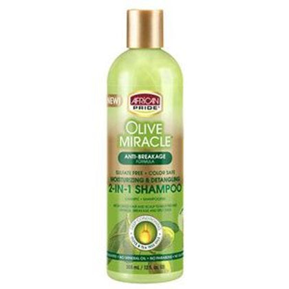 African Pride Olive Miracle 2-in-1 Shampoo & Conditioner 12 oz
