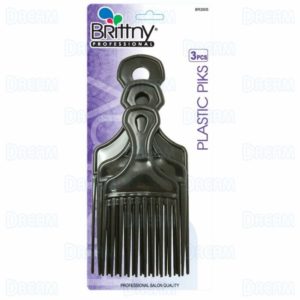 Brittny Plastic Piks – Black, 3Pc Size Combo